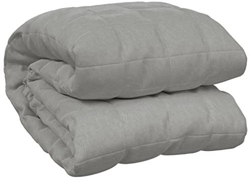 vidaXL Gewichtsdecke Therapiedecke Schwere Decke Schlafhilfe Entspannungsdecke Einschlafhilfe Schwerkraftdecke Grau 152x203cm 11kg Stoff
