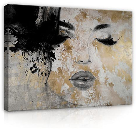 WallArena- Leinwand Bilder - Porträt - 60x40 cm Leinwandbilder - Bild auf leinwand - Wandbild XXL groß Wandbilder für Wohnzimmer Schlafzimmer Wohnzimmerbilder Modern kunstdruck - Beton