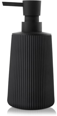 Richenda Matte Black Soap Dispenser - Modern Farmhouse Style for Bathroom and Kitchen, Rust Proof Pump, 270ml