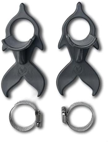 Mermaid Gear, Pool-Schwänze, 2 Stück oberirdische Schwimmbad-Spa-Schlauch-Halterungen, Rohrhalter-Zubehör, passend für Intex, Coleman, Bestway 3,8 cm oder 38,1 mm Zubehör (grau)