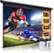 Projector Screen Motorized 120 Inch 4:3 HD Electric Projector Screen Pull Down with Remote, Automatic Projector Screens Wall Ceiling Mount Movie Screens for Projectors Outdoor Indoor, Black