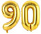 Vthoviwa 40 Zoll/18 Farbens Luftballon Zahlen 90 Golden, Luftballon 90. Geburtstag Foil Ballon, 0123456789,10-19,20-25,30,40,50,60,70,80,90, Folienballon 90 Party Dekoration Helium Unterstützen