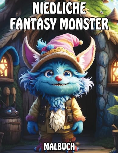 Niedliche Fantasy Monster Malbuch: Ausmalbuch mit schrecklich süßen Fantasie Monstern für Erwachsene und Jugendliche zum Entspannen und Stressabbau