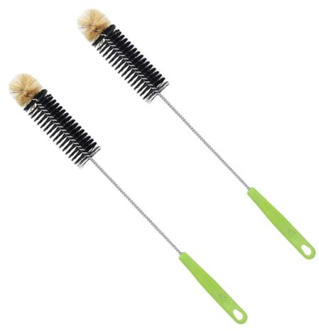 Long Bottle Cleaning Brush, Household Kitchen Bottle Washer Brush Set for Washing Narrow Neck Beer Bottles, Wine Decanters, Vases, Pipes, and Sports Water Bottles, 2 Pack