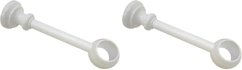 GARDINIA Träger für Gardinenstange mit Ø 28 mm, Geschlossen, Serie Bifo, Kunststoff, Weiß (Packung mit 2)