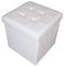 Home Harmony Kensington Folding Storage Ottoman, Storage Chest, Footrest, Bench, padded Seat, Faux Leather (White, Medium)