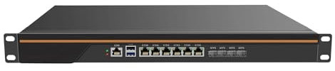 Firewall Hardware, OPNsense, VPN, Firewall Appliance, Router PC, AES-NI, Console, 1U Firewall Server Intel Atom 8 Core C3758 6 LAN 4 SFP+ 10G Supporto 4G 5G 8GB DDR4 RAM 256GB SSD