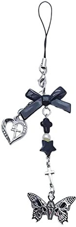 BABYVIVA Schlüsselanhänger mit Schleife, Herz, Schmetterling, Handy-Charm, zum Aufhängen, Seil, Punk, Handyband, Tasche, Dekoration, Schlüsselband, Schlüsselanhänger-Zubehör, schmetterling, Dimensions