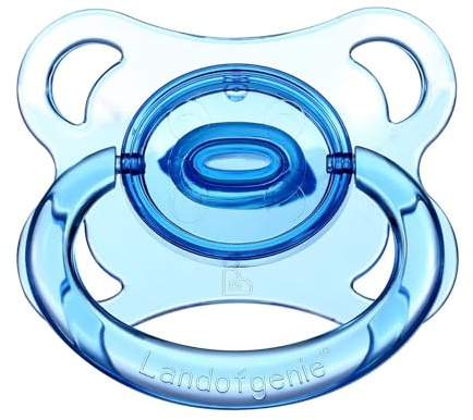 Landofgenie Schnuller für Erwachsene Mondförmiger transparenter Schnuller Blau