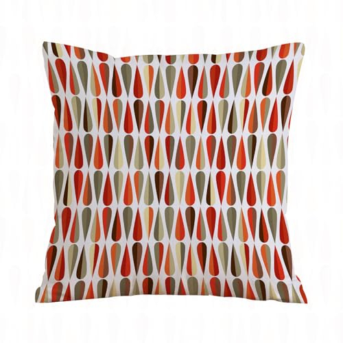 AELKSP Kissenbezug Kissenhülle Haus Dekorativ Für Jungen/Mädchen Wohnzimmer Schlafzimmer Sofa Stuhl Kissenbezüge,Retro-Stil der 60er und 70er Jahre, runde geometrische Form mit warmem Farbdr,40x40 cm