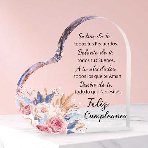 FANAOREN Regalo Cumpleaños Mujer, Regalos Originales para Mujer, Placa Acrílica Regalo Mujer, Regalo Amiga Cumpleanos, Regalos de Cumpleaños para Madre(Disponible exclusivamente en Luxy-shop.)