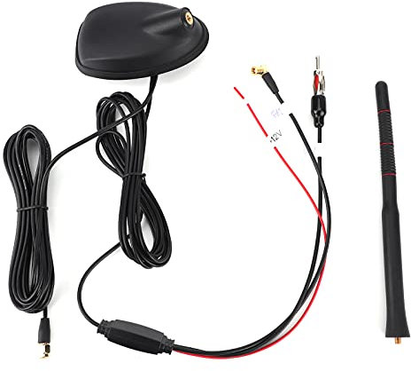 Antenne de Voiture, Antenne Active Dab, Antenne de Voiture, Antenne Dab + GPS + FM Montage sur Toit amplifié Actif étanche à la Poussière Universel