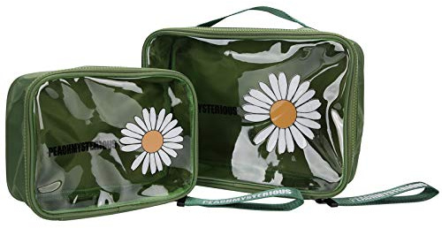 2 Sets Transparenter Make-up-Koffer, Tragbar und Staubdicht, Reise-Kosmetik-Organizer, Klarer und Schneller Zugriff, Transparente Kosmetiktasche für Flugzeug, Reisen (Grün)