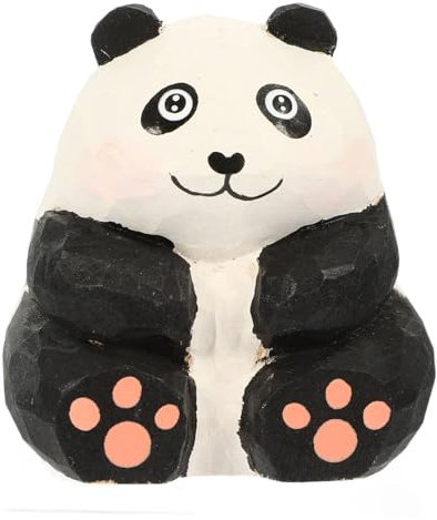 HOLIDYOYO Holz-Panda Figurine Geschnitzte Tierstatue Für Garten Büro Zur Feier Für Und Panda- Langlebig Und Leicht
