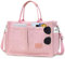 Keyck Sac a Main Femme Velours Côtelé Sac Bandoulière Femme Tote Bag avec Poches Multiples, Grande Shopper Sac Cabas Femme, Sac Fourre Tout Femme pour Travail Bureau Voyage Shopping Ecole (Rose)