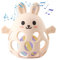 Arudyo Beißring Baby Beißspielzeug Zahnungshilfe aus Silikon Beißring Hase mit Glocke Zahnen Spielzeug & Greifring für Babys (Creme)