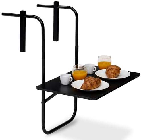 Infinity Goods Balkontisch - Klappbar - 40 x 60 cm - Verstellbar - Hängetisch