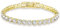 KRKC Damen Armband, 14K Gold Vergoldet 5mm Edelstahl Tennis Armband 5A Zirkonia, Nickel-frei Rostfrei Armkette Schmuck Geschenk für Frauen Geburtstag Muttertag Länge 17,8cm