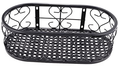 KONTONTY 1Pezzi Fioriera da Balcone in Battuto per Vasi da Sospeso per Ringhiere per Piante da Esterno Struttura e Facile da Installare