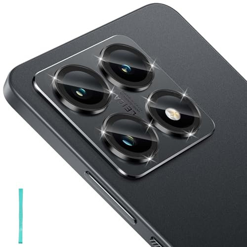 Funrae Protector de Lente de Cámara Compatible con Xiaomi Mi 14T 5G, Cristal Vidrio Templado 9H Individuo Metal, Anti Arañazos, Sin Burbujas, HD Cristal Templado (Negro)