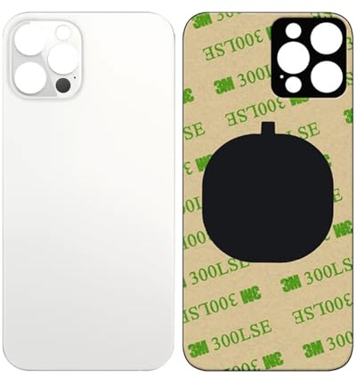 Back Glass Replacement for iPhone 12 Pro Rear Housing with 3M Adhesive White