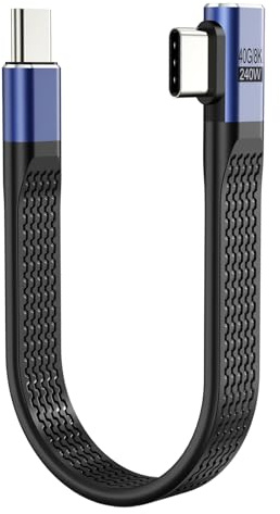 OFFCUP USB C Kabel Kurz, USB 4 Kabel 90 Grad, 240W USB C auf USB C Kabel Kurz USB C Ladekabel Schnelllade, 40Gbps USB Type C Ladekabel für Huawei, Samsung S24 S23 S22, iPad Pro, MacBook Pro/Air