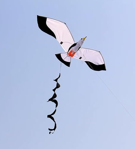 Bdt Drachen, Einleiner, Kite *Möwe* inkl. 30m Leine, 140x55cm+1,4m Stabilisierungsband