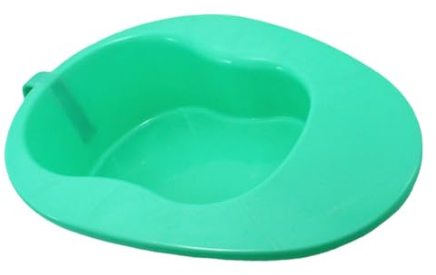 IMUSINICE Bassin de Lit Horizontal et Bords Incurvés Vert en Plastique Poignée Intégrée Urinoir Portable pour Personnes Alitées et Femmes Enceintes