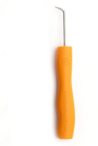 Authentic Knitting Board, Loom Knitting Ergonomic Hook/Tool (1 Pack) Orange Hook