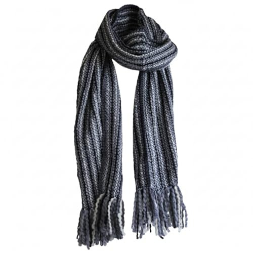 Tumia LAC - Bufanda Extra Larga y Gruesa a Rayas - Hecha a Mano y Muy cálida - Unisex