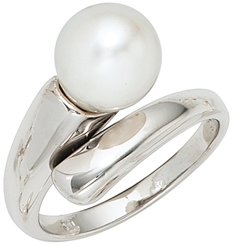Jobo Damen Ring 925 Sterling Silber rhodiniert 1 Süßwasser Perle Perlenring Größe 60