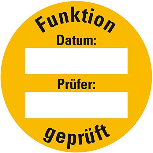 LEMAX® Prüfplakette Funktion geprüft, gelb, Folie, selbstklebend, Ø 30mm, 18/Bogen