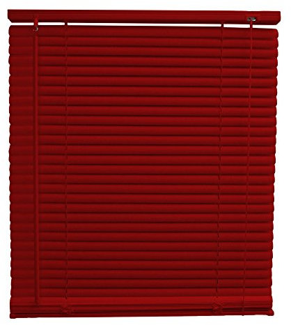 Original Easy-Shadow Kunststoff PVC Jalousie Jalousette Breite 120 x 160 cm Höhe in Farbe rot - Lamellenbreite 25 mm