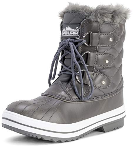 Polar Womens Snow Boot Quilted Short Winter Snow Rain Warm Waterproof Boots - 9 - GRL42 YC0024