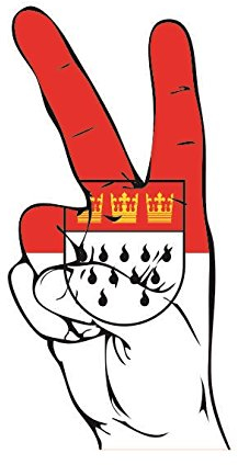 U24 Aufkleber Peace Finger Köln Autoaufkleber Sticker