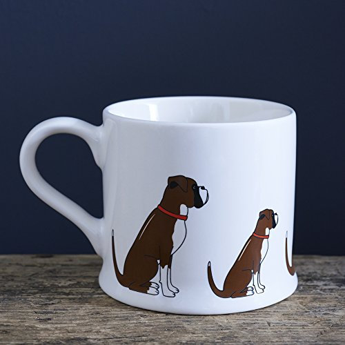 Sweet William Boxer Mug | Rows of Boxers Dog Mug | Dishwasher Microwave Safe | Ideal Gift for Dog Lovers | 7.5 cm x 9 cm