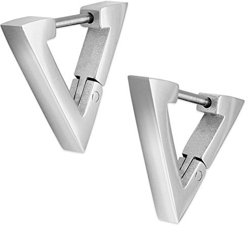 Soul-Cats Damen-Ohrringe Dreiecke Edelstahl, Farbe: Silber