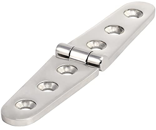 OPIOL QUALITY® Scharnier lang 152x30 mm aus Edelstahl A4 V4A (4 Stück) Scharniere Steckverbinder Edelstahlscharnier Türband Aufschraubband Türscharnier Möbelscharnier