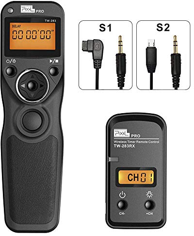 Télécommande Déclencheur sans Fil à Distance avec Minuterie avec 2 câbles de Connexion S1/S2, Pixel Câble de déclenchement 2,4G pour Sony Alpha a9 a99II a7 a7II a7R a7RII A7s A7III ILCE-7M3