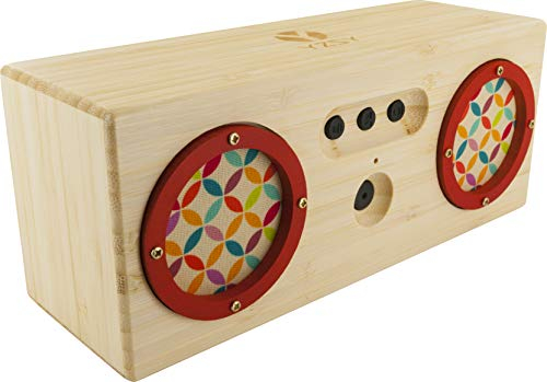 YZSY -715774- Bluetooth Speaker | Stereo | Haut-Parleur | avec Microphone intégré & Touche téléphone | en Bambou | Fonction Mains Libres | pour Smartphones | Musique Via boîte à Musique | Vesino