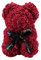 Domybest Ours Rose Eternelle 23cm Artificielle avec Ruban - Ourson en Mousse pour Saint Valentin, Cadeau Anniversaire, Mariage