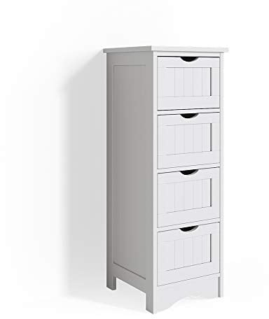 Vicco Badschrank Bianco, Badezimmerschrank mit Schubladen, Weiß, 30 x 81 cm