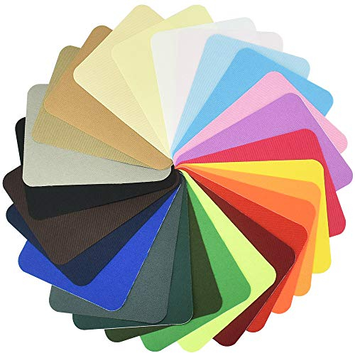 GOLRISEN 26 Stück Flicken Zum Aufbügeln Bügelflicken Jeans Patches Aufbügelflicken kleiber Twill Fabric Patch Sticker Bunt Aufbügel Flicken Bügeln für Kinder Erwachsene Kleidung Denimreparatur Design