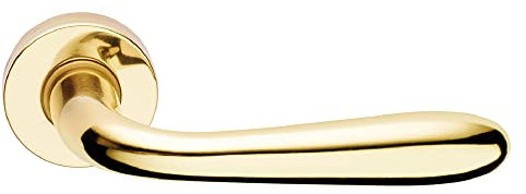 MANIGLIA PORTA BLINDATA ROSETTA TONDA GOCCIA Sx - lucido verniciato