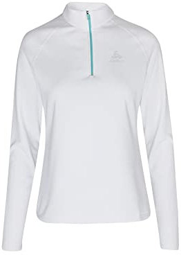 Odlo Damen Besso_542471 Mid Layer Mit Reißverschluss, 10000 White, L EU
