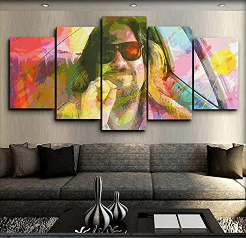 104Tdfc Bilder XXL 5 Teile wandbild leinwand Kunstdrucke leinwandbilder Big Lebowski 5 TLG Creative Gift Poster Artwork Leinwandbilder für Wohnkultur