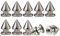 Dowg-Club | Hundehalsband aus echtem Leder mit Spikes, vollnarbig, strapazierfähig, große und XL-Rasse | 5,1 cm breit (Packung mit 10 Spikes, Silber)