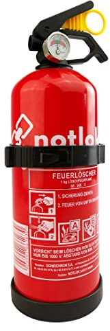 notlok Safety Work Extincteur ABC, 1KG | Extincteurs Incendie à Poudre pour Voiture, Maison, Bateau, Camping Car, Auto, Cheminée, Moto | Groupe de Feu A B C | Garantie de 3 Ans | Facile à Installe