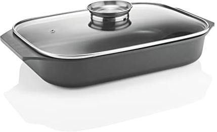 Rostiera Bassa Con Coperchio Cook&Space Nero