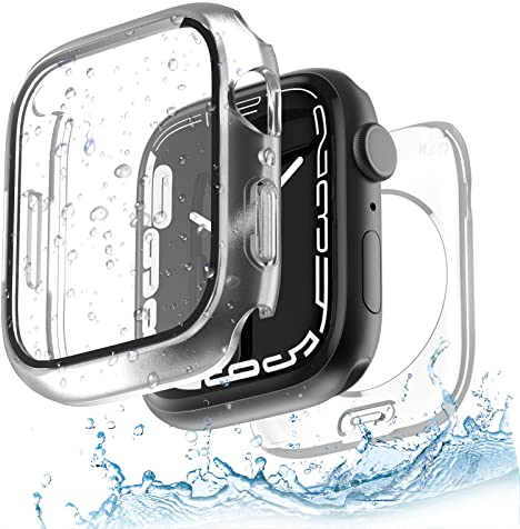 Yolovie Pellicola protettiva impermeabile 2 in 1 compatibile con Apple Watch SE2 SE Series 6 5 4 40 mm Accessori, pellicola in vetro temperato per iWatch PC Face Cover e paraurti posteriore per donne